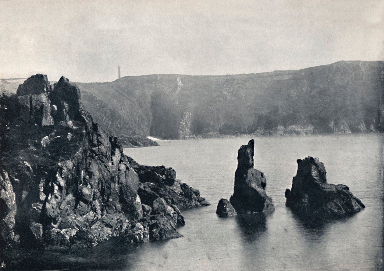 Guernsey - Zatoka Moulin Huet, ze skałami psa i lwa, 1895 autorstwa Unbekannt