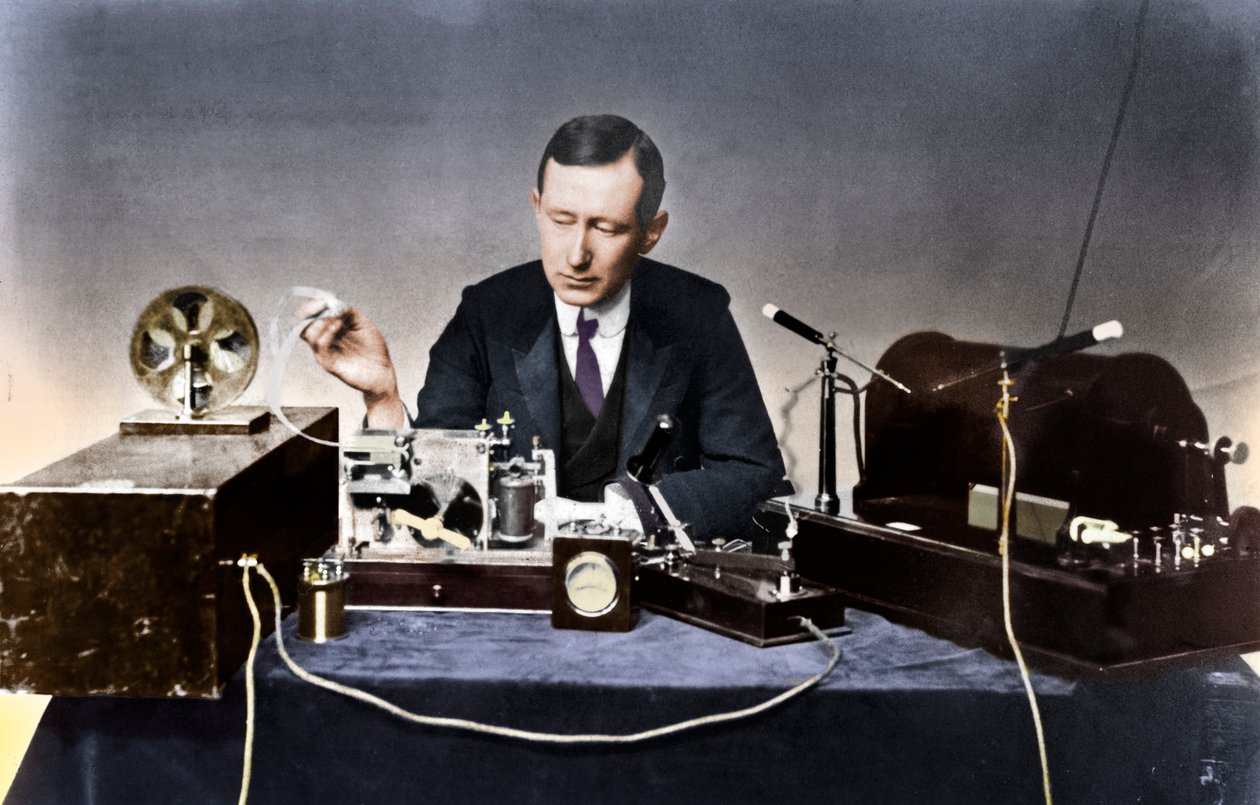 Guglielmo Marconi 1874-1937, włoski fizyk i pionier radiowy autorstwa Unbekannt