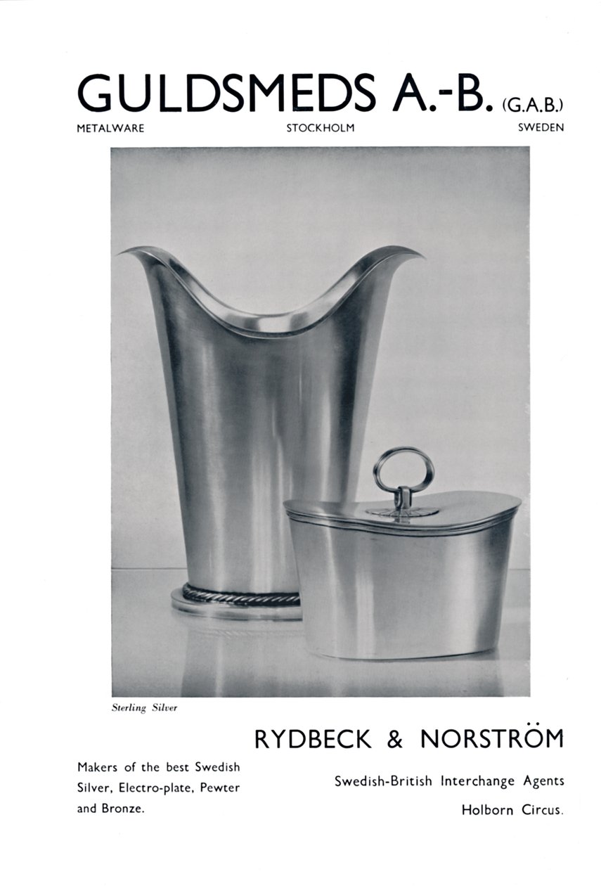 Guldsmeds A.-B. GADANINA. - Srebro Sterling - Rydbeck & Norström., 1939 autorstwa Unbekannt