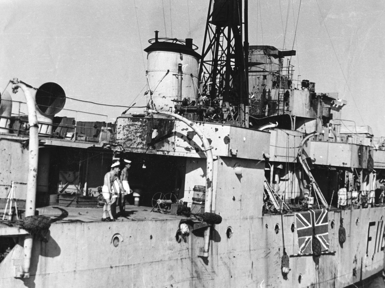 HMS Amethyst, po akcji na Jangcy, 20 kwietnia 1949 autorstwa Unbekannt