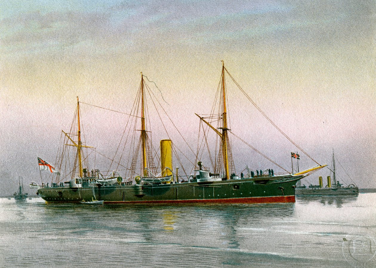 HMS Mohawk, krążownik Royal Navy 3. klasy, c1890-c1893 autorstwa Unbekannt
