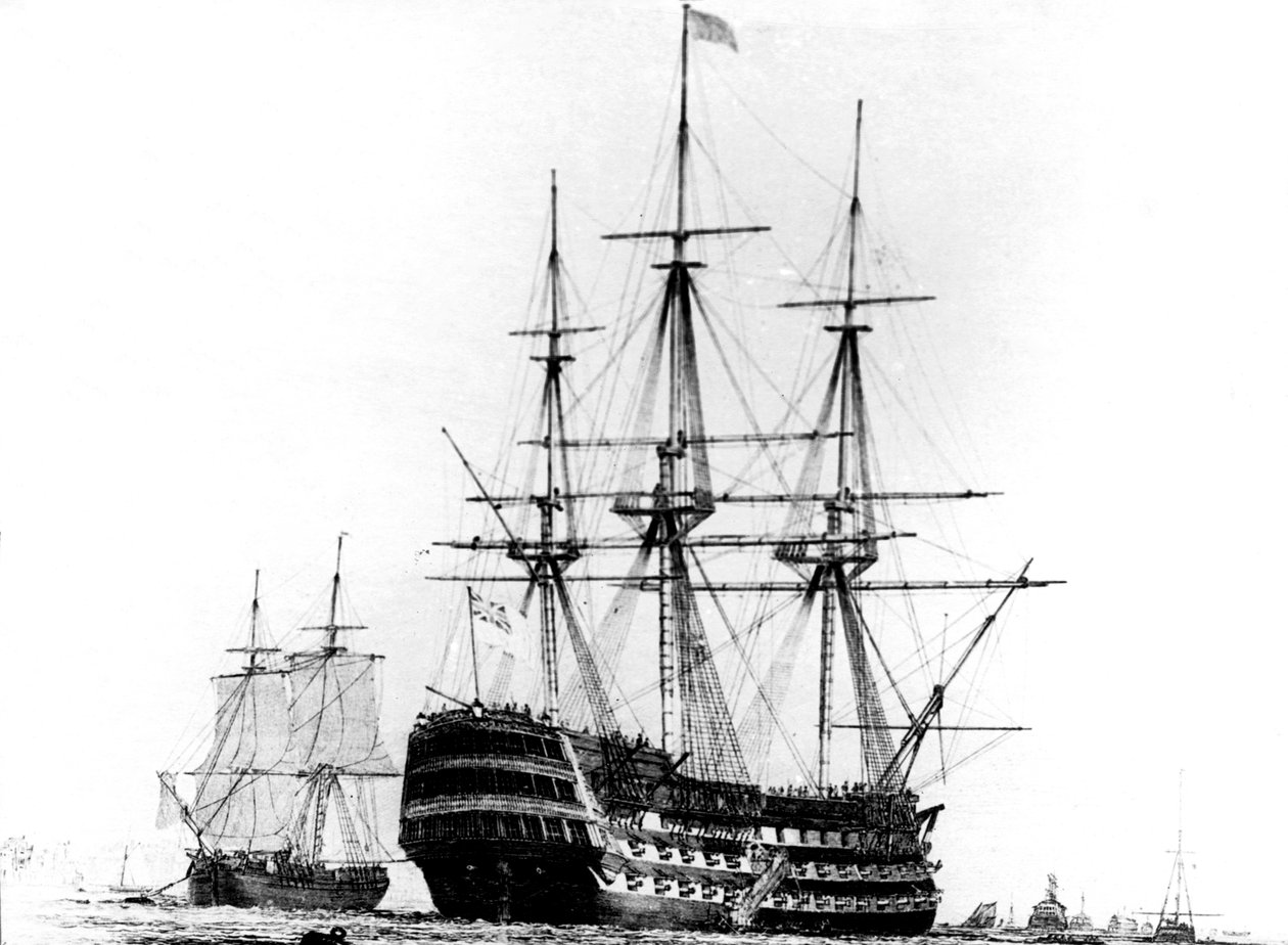 HMS Victory w Portsmouth, XIX wiek autorstwa Unbekannt