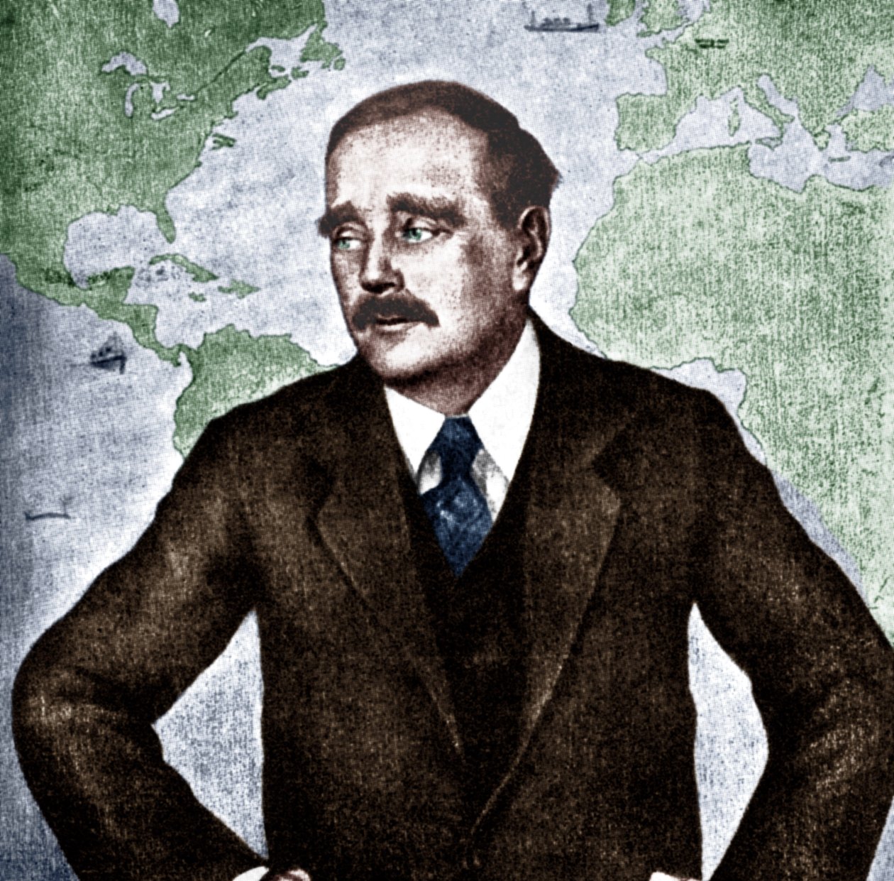 H G Wells - portret angielskiego powieściopisarza, dziennikarza, socjologa i historyka, ok. 1930 r. 1933. 21 września 1866 - 13 sierpnia 1946. Wojna światów. autorstwa Unbekannt
