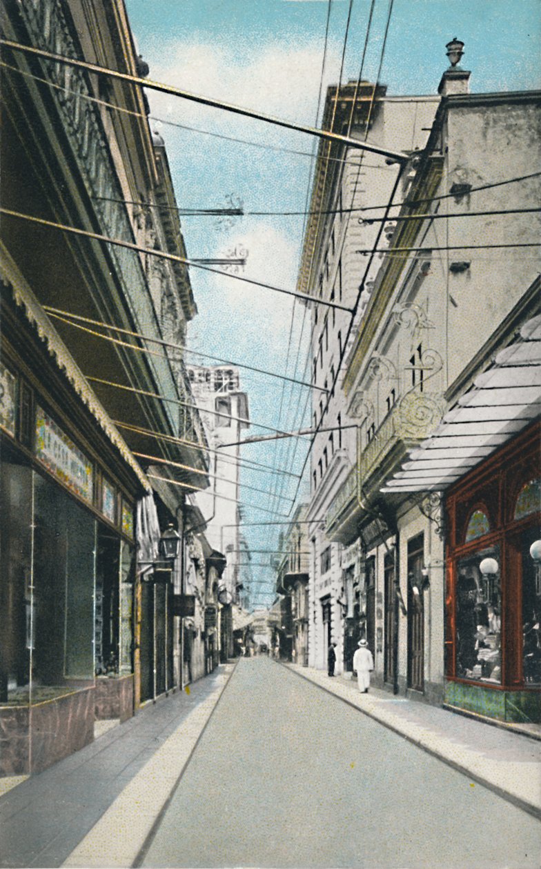 Hawana: ulica Obispo O Pimargall. Biskup lub Pimargall Street, ok. 1910. autorstwa Unbekannt