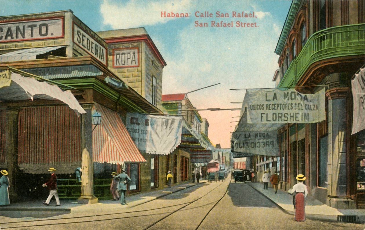 Hawana: Calle San Rafael, ulica San Rafael, ok. 1910. autorstwa Unbekannt