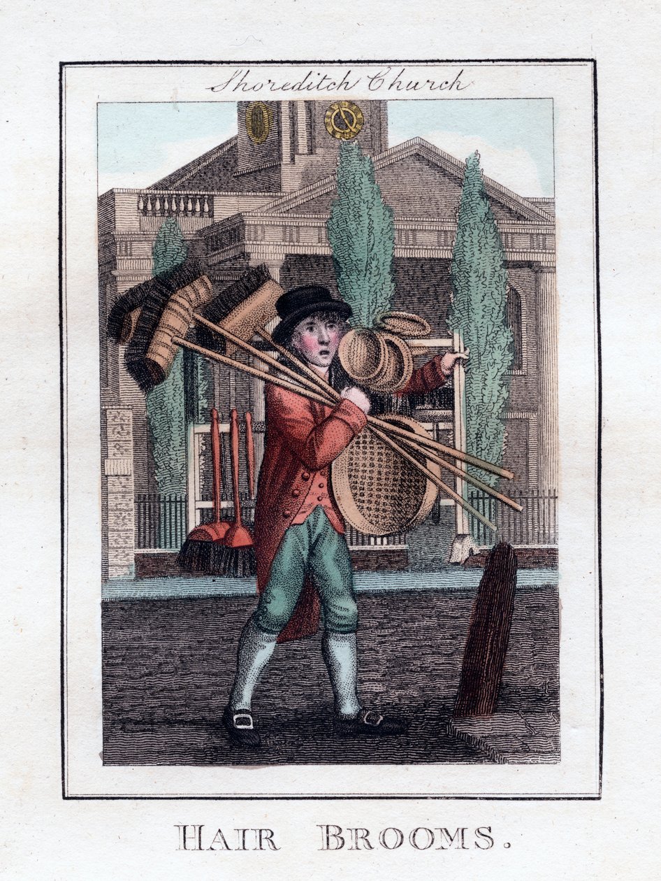Miotły do włosów, kościół Shoreditch, Londyn, 1805 autorstwa Unbekannt