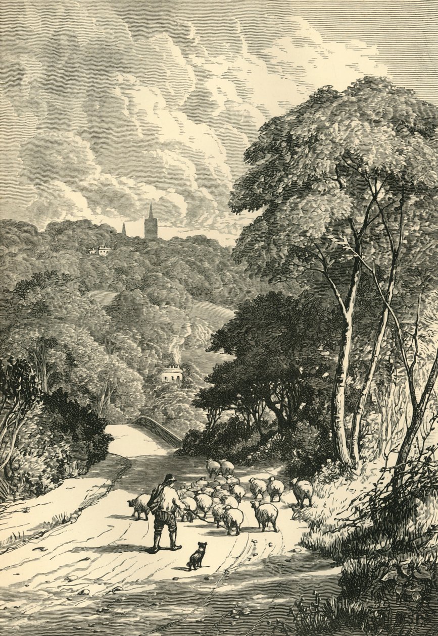 Hampstead, z Kilburn Road, ok. 1876 r. autorstwa Unbekannt