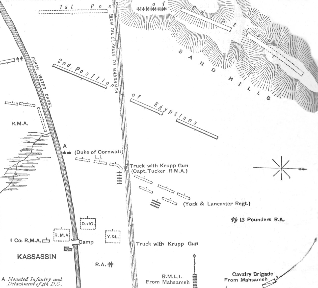 Odręczny szkic akcji w Kassassin, 28 sierpnia 1882, 1882 autorstwa Unbekannt