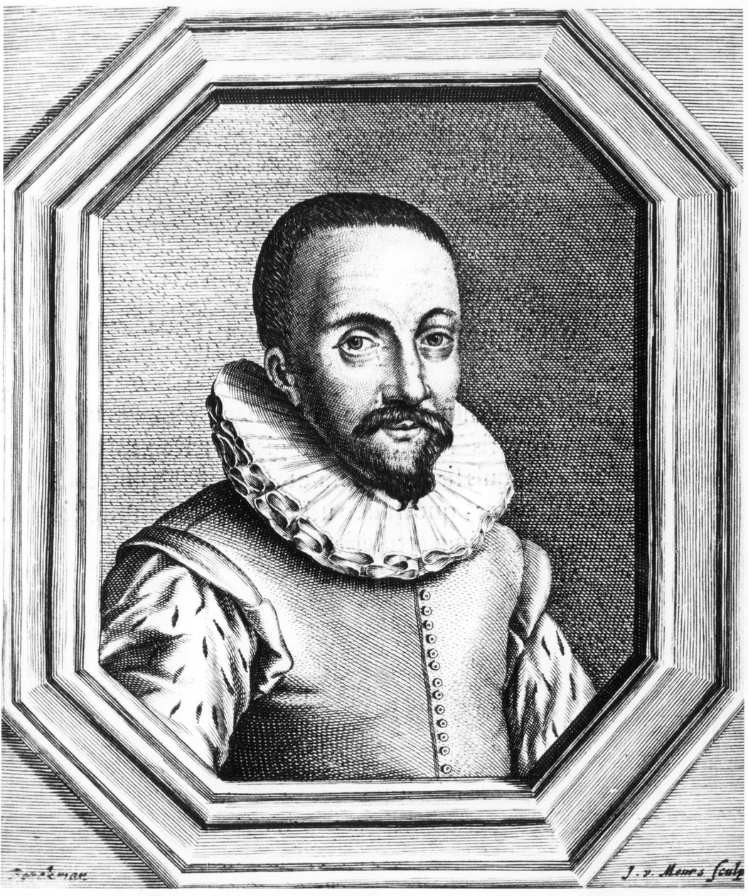 Hans Lippershey, holenderski optyk, któremu przypisuje się odkrycie teleskopu, 1655 autorstwa Unbekannt