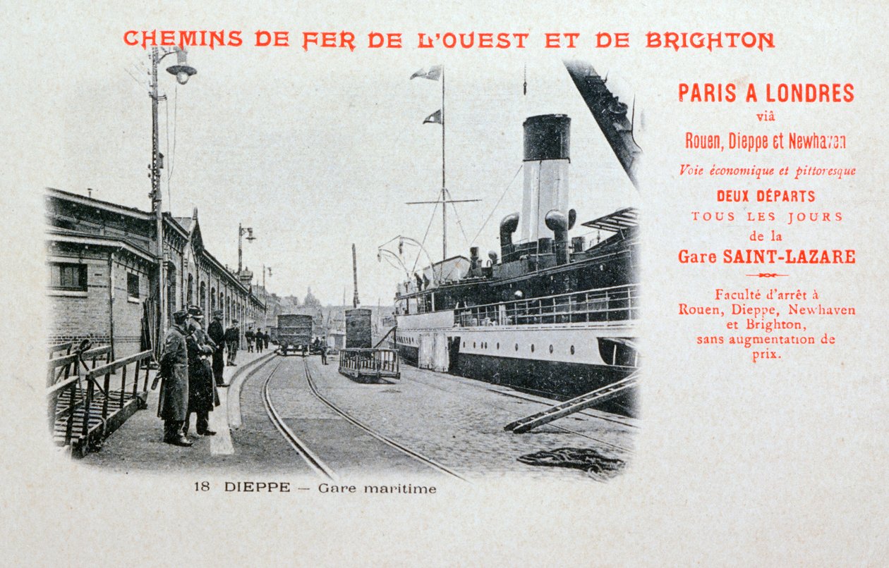 Stacja portowa, Dieppe, ok. 1900 autorstwa Unbekannt