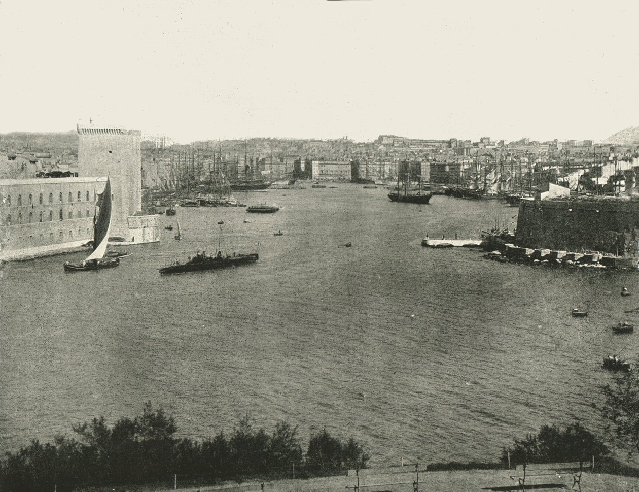 Widok na port, Marsylia, Francja, 1895. autorstwa Unbekannt