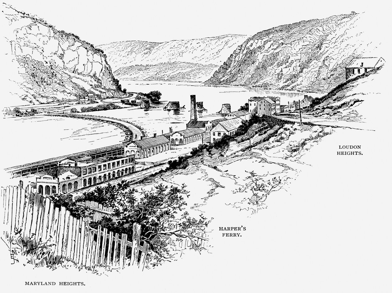 Harpers Ferry, Wirginia Zachodnia, ok. 1870 r. autorstwa Unbekannt