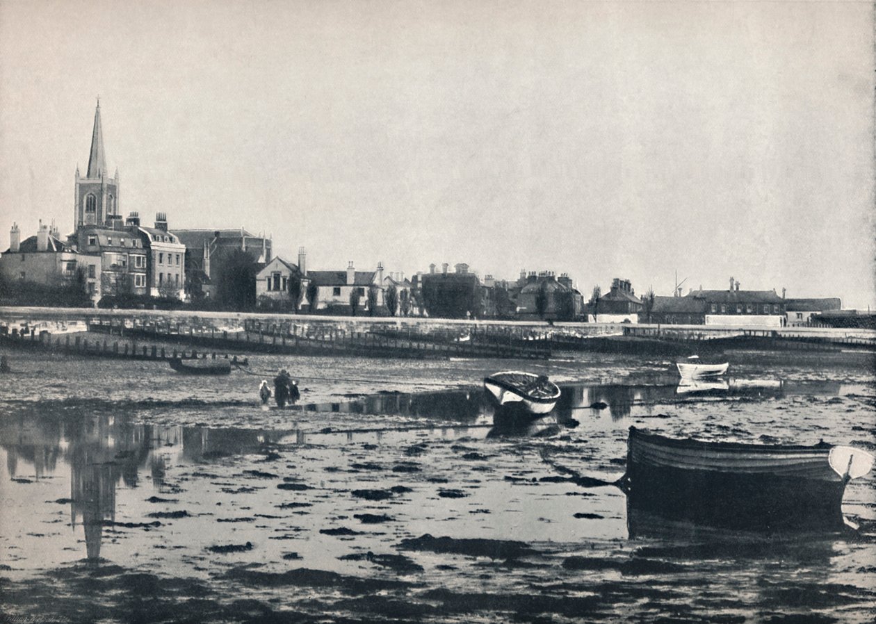 Harwich – Plaża podczas odpływu, 1895 autorstwa Unbekannt