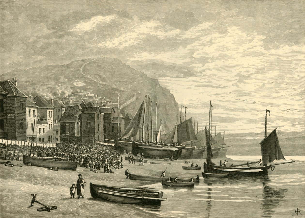 Hastings: Dzielnica Rybaków, 1898. autorstwa Unbekannt