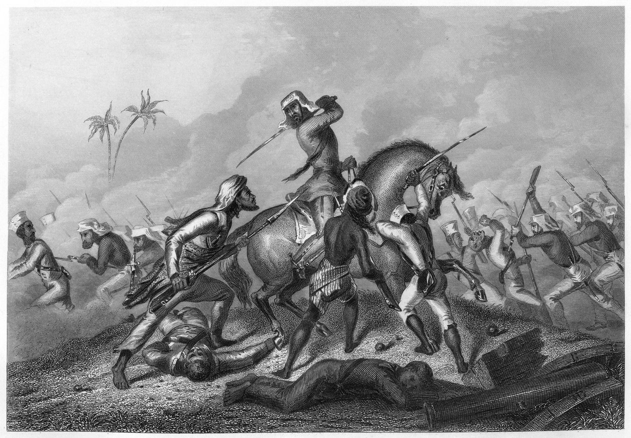 Kolumna Havelocks atakująca buntowników przed Cawnpore, 1857, c1860 autorstwa Unbekannt