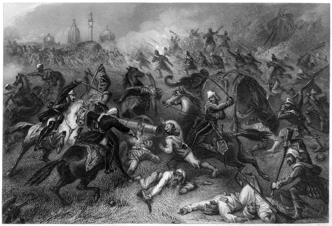 Kolumna Havelocks atakująca buntowników przed Cawnpore, 1857, c1860 autorstwa Unbekannt