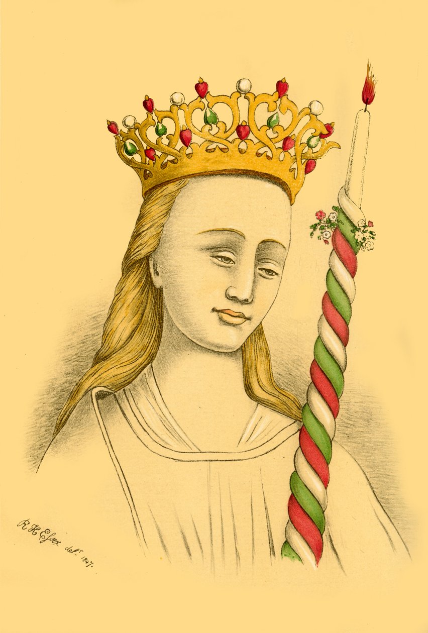 Głowa II. Z jednego z malowideł ściennych w kościele w Eton, 1911. autorstwa Unbekannt