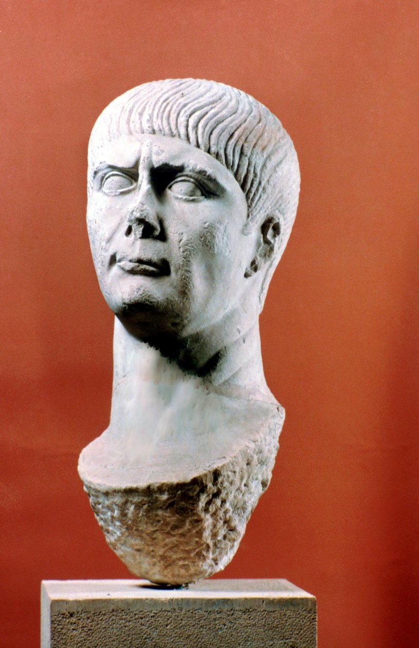 Głowa Trajana, cesarza rzymskiego, 98-117 AD autorstwa Unbekannt