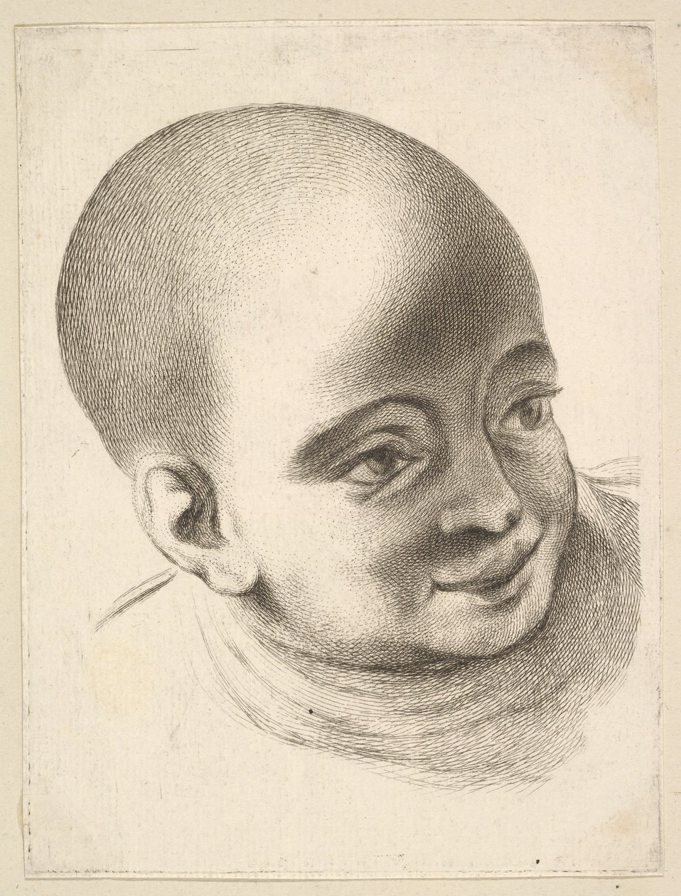 Głowa dziecka, z Livre de Têtes Gravées dapres F. Boucher et Autres Księga z..., XVIII w. autorstwa Unbekannt