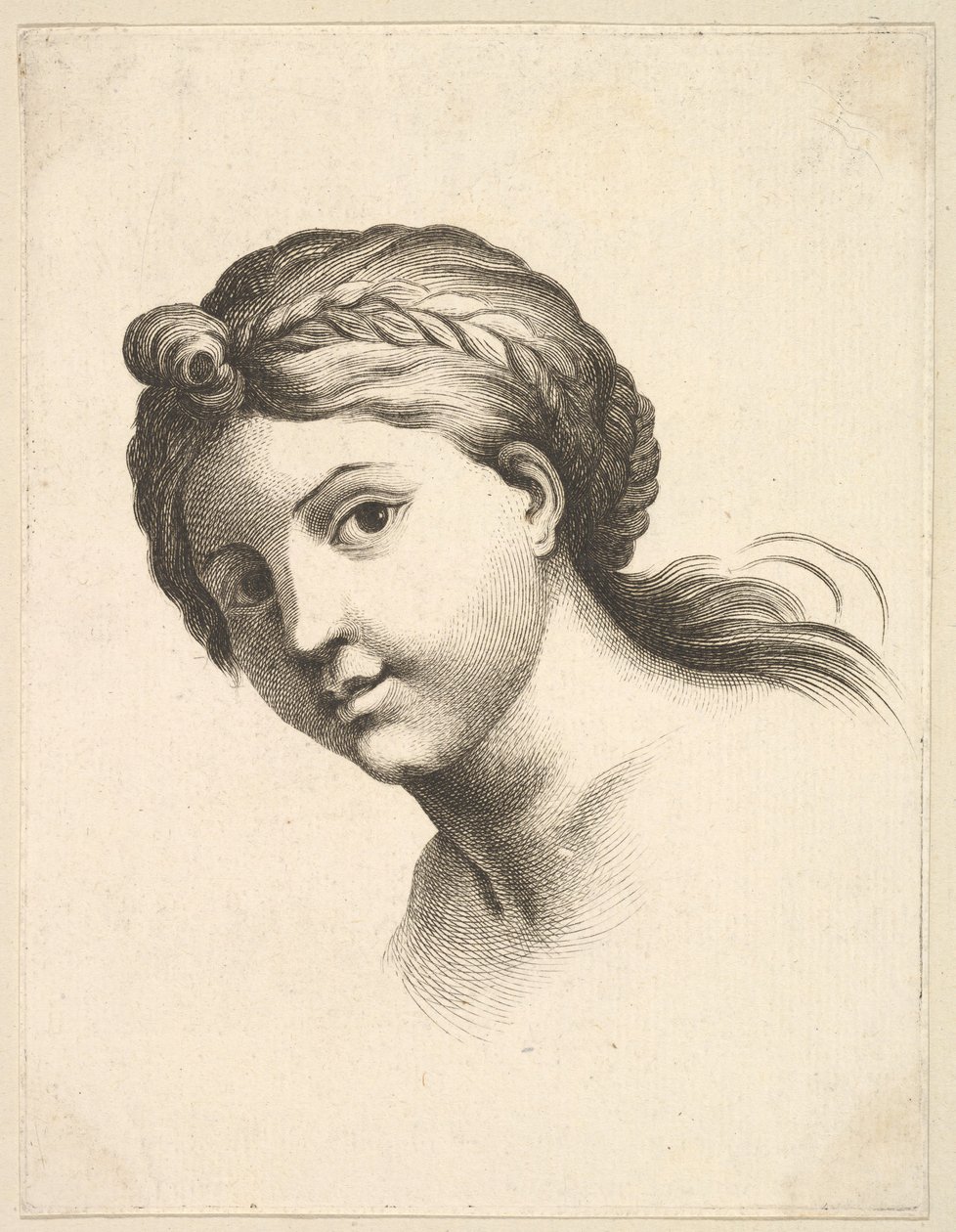 Głowa kobiety, z Livre de Têtes Gravées dapres F. Boucher et Autres Księga z..., XVIII w. autorstwa Unbekannt