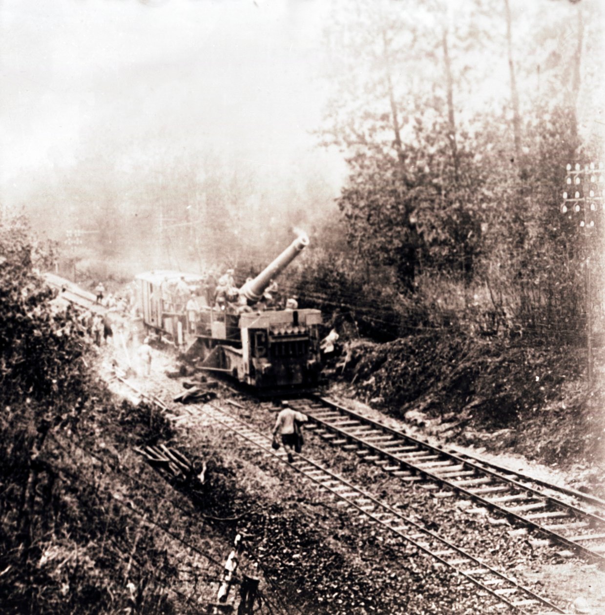 Ciężka artyleria na torach kolejowych, c1914-c1918 autorstwa Unbekannt