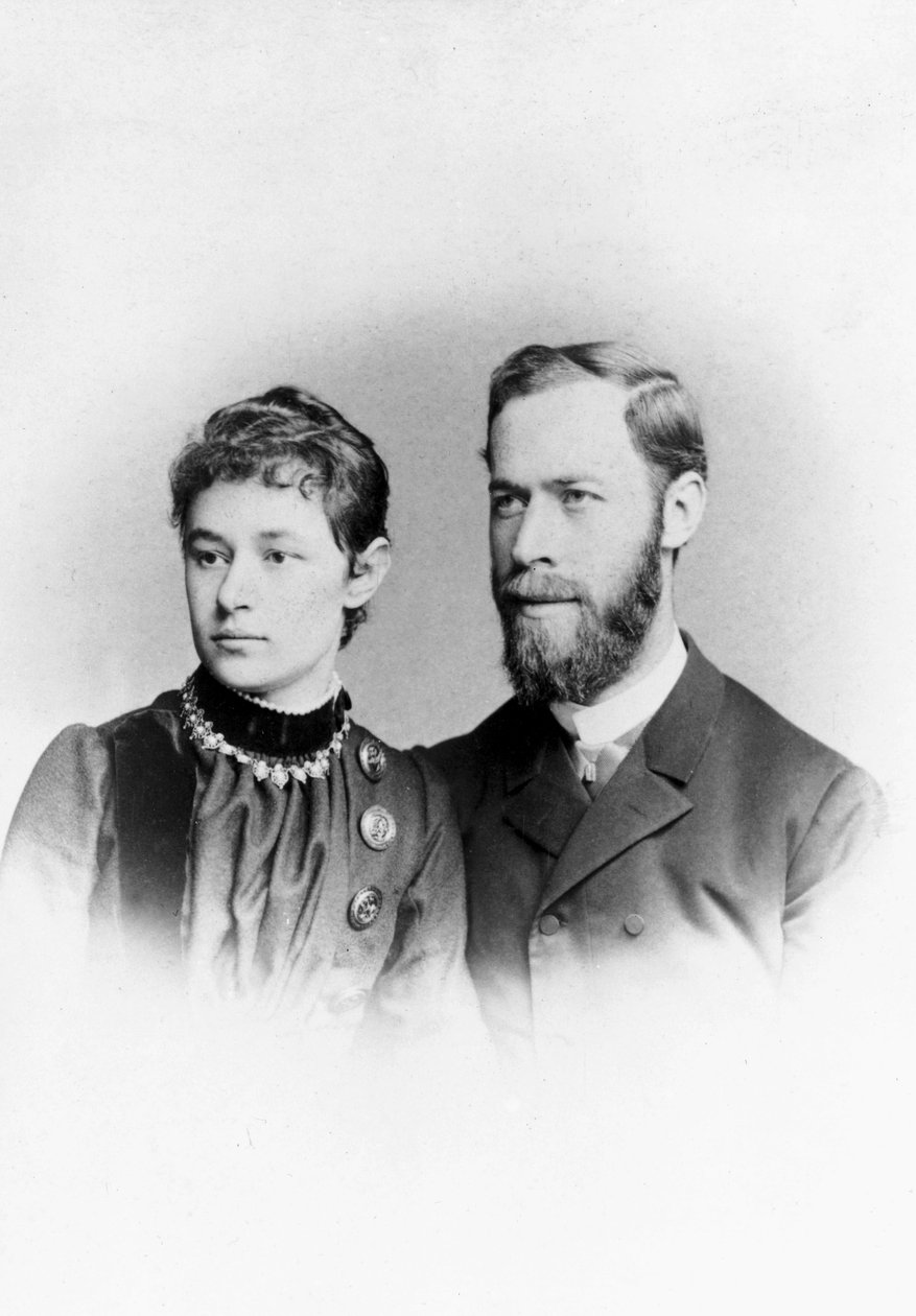 Heinrich Hertz , niemiecki fizyk, z żoną Elżbietą autorstwa Unbekannt