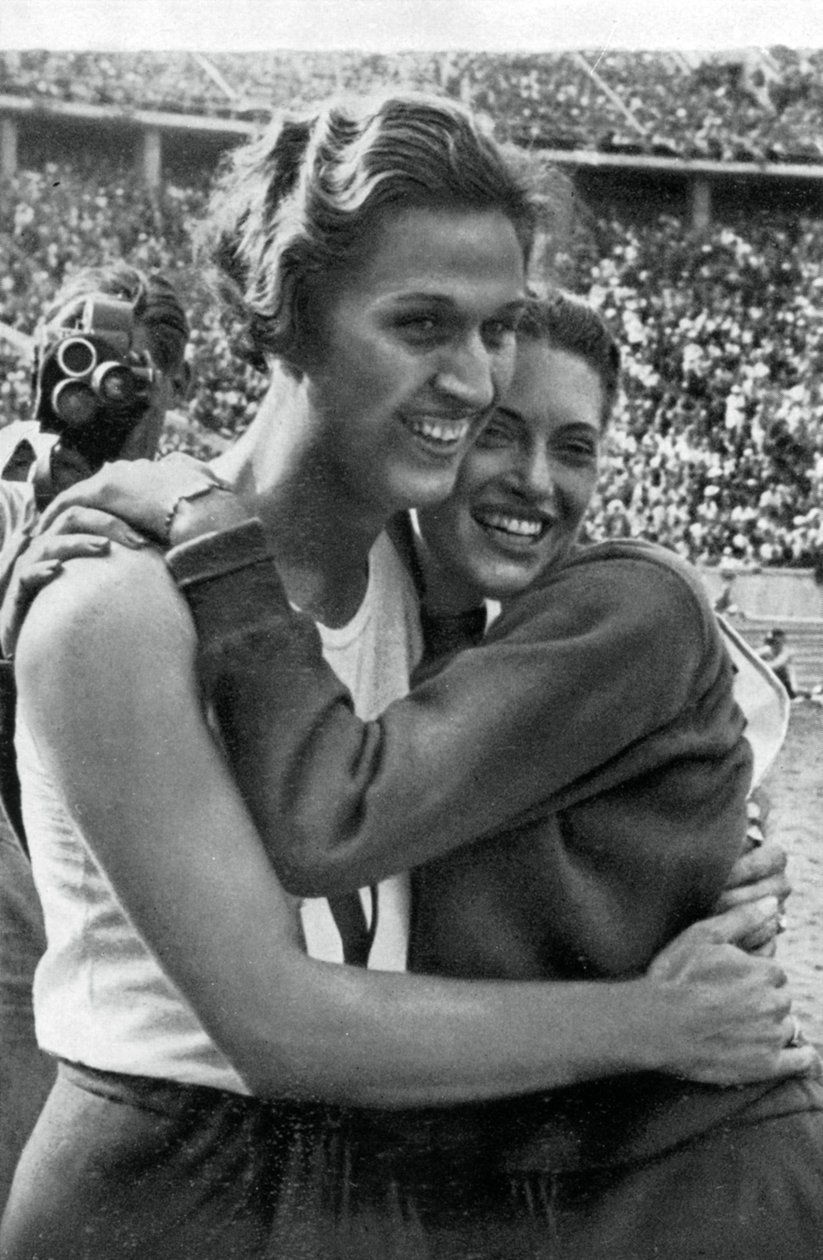 Helen Stephens i Alice Arden, amerykańscy sportowcy, Igrzyska Olimpijskie w Berlinie, 1936 autorstwa Unbekannt