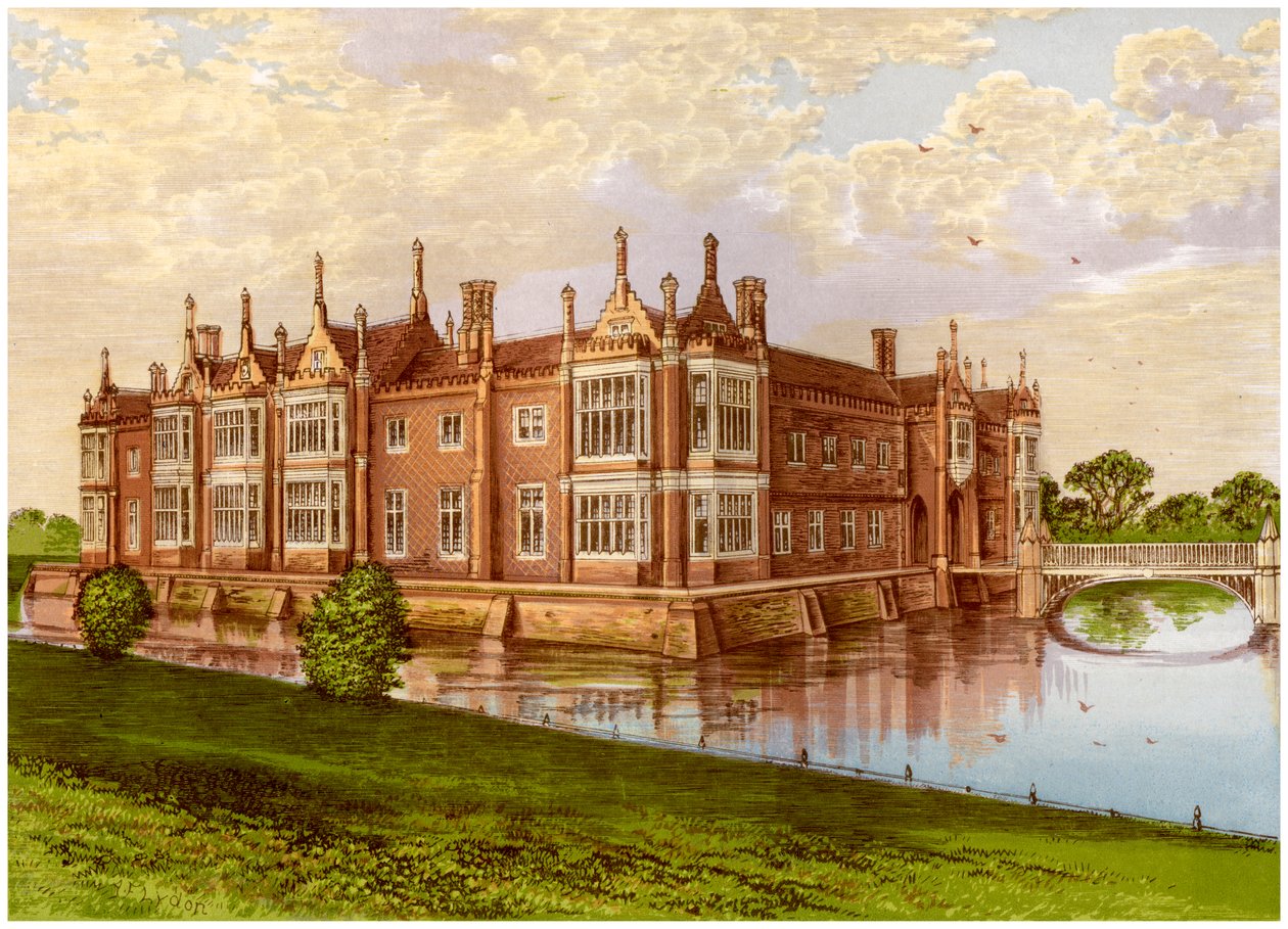 Helmingham Hall, Suffolk, dom barona Tollemache, ok. 1880 r. autorstwa Unbekannt