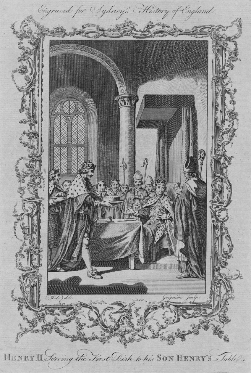 Henryk II serwujący pierwsze danie na stole swojego syna Henryka, 1773 r. autorstwa Unbekannt
