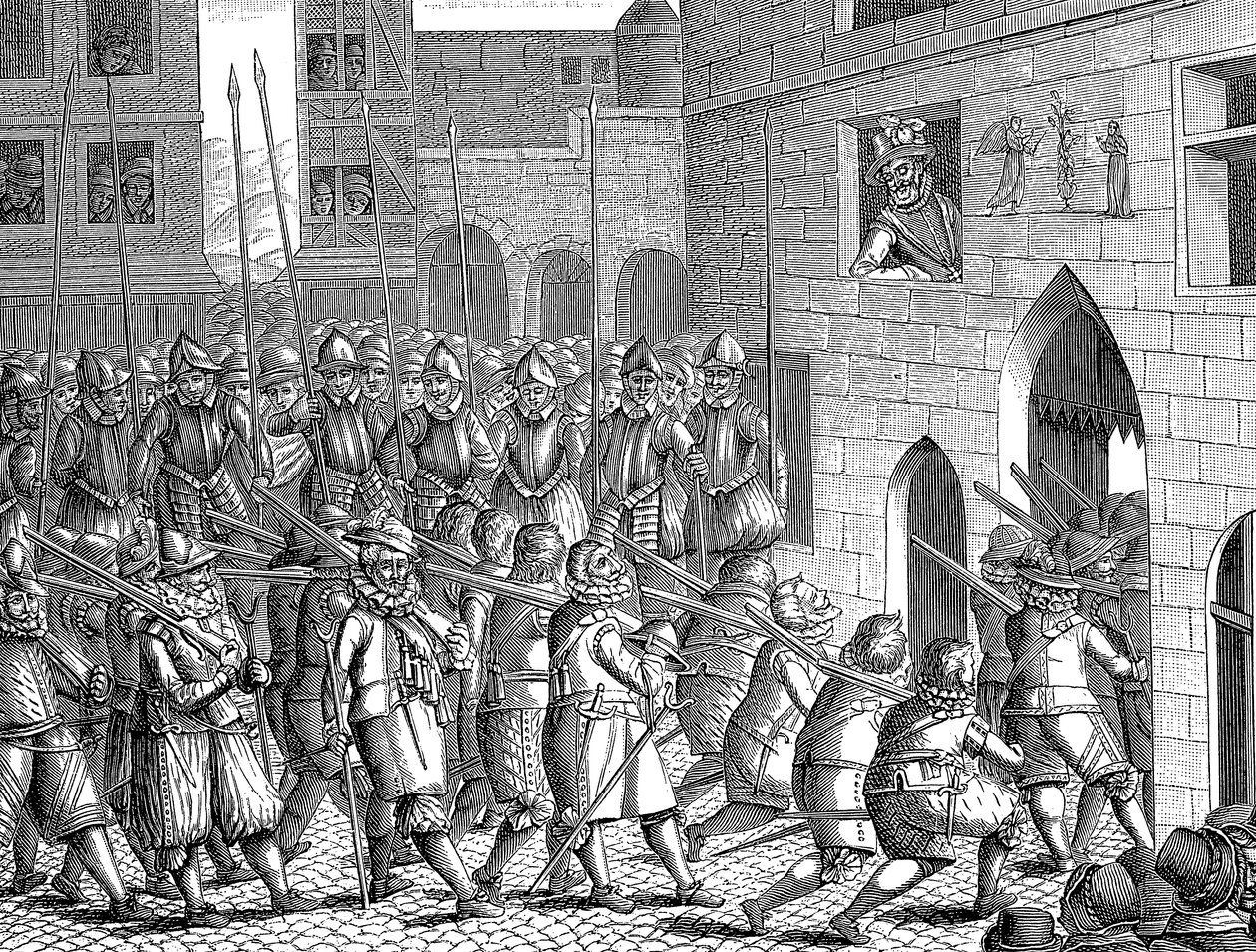 Henryk IV z Francji obserwujący wyjazd Hiszpanów z Paryża, 22 marca 1594 r autorstwa Unbekannt
