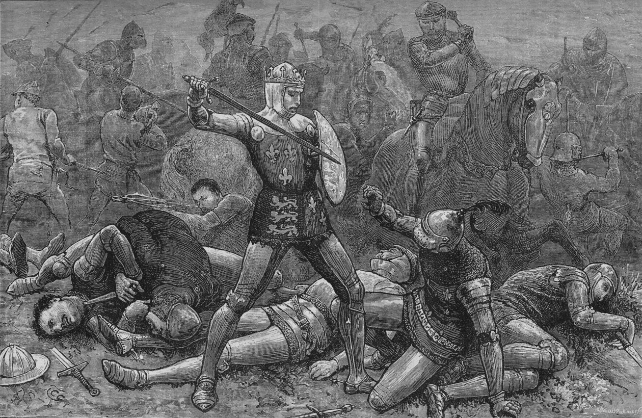 Henryk i Alencon w Agincourt, 25 października 1415, c1880 autorstwa Unbekannt