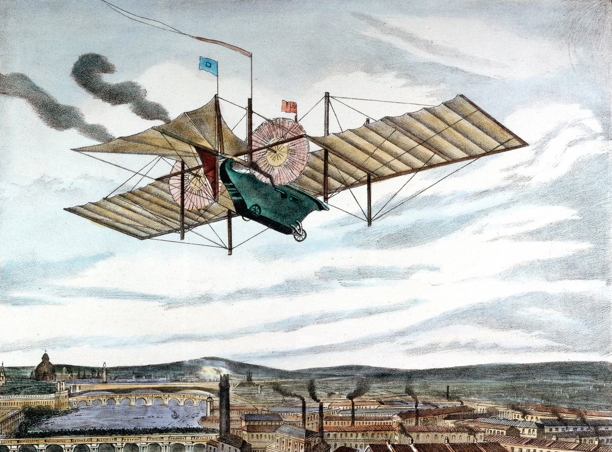 Henson i Stringfellows 1843 projekt maszyny latającej o napędzie parowym, 1843 autorstwa Unbekannt
