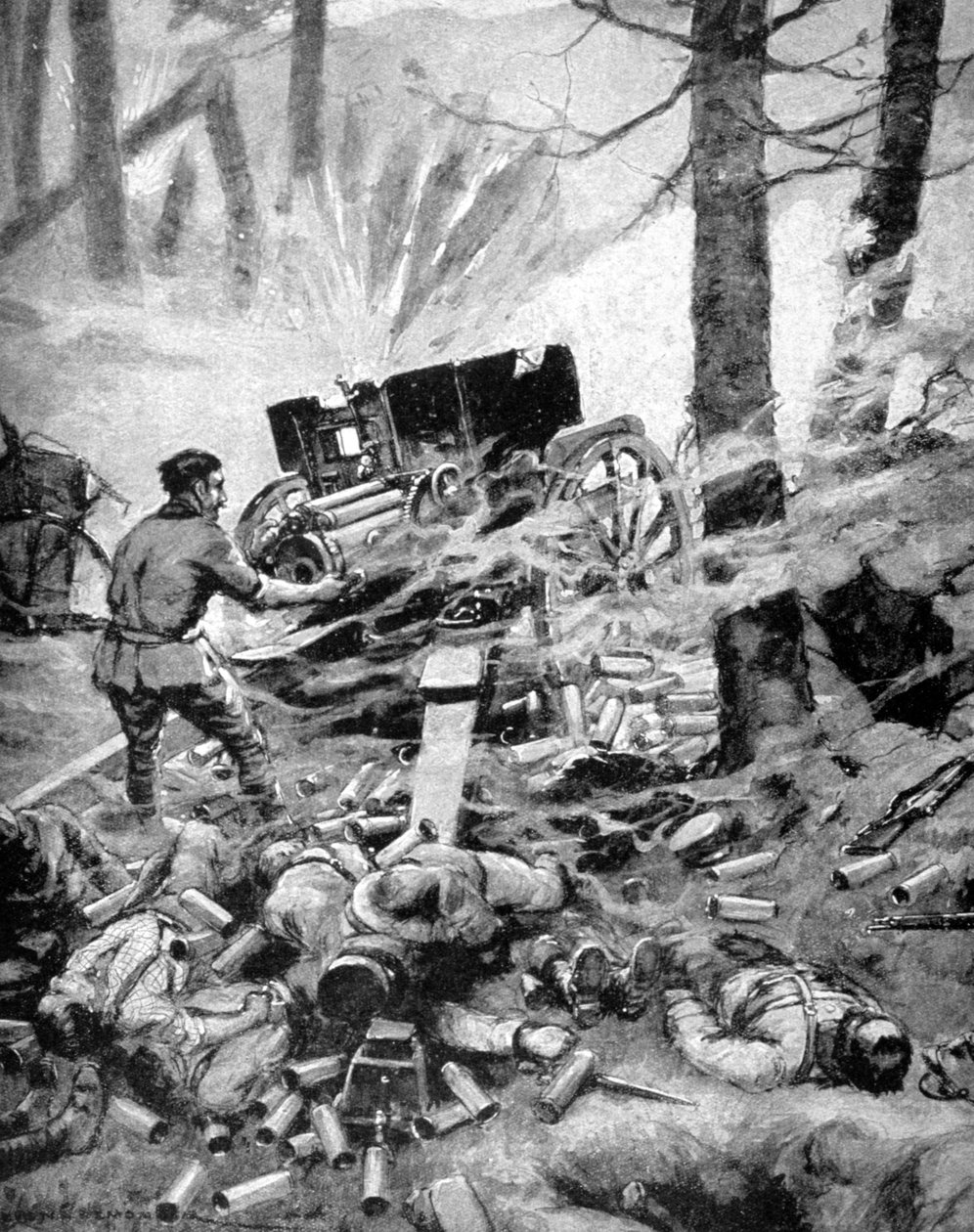 Bohaterstwo włoskiej baterii 75 mm, I wojna światowa, 1915 r. autorstwa Unbekannt