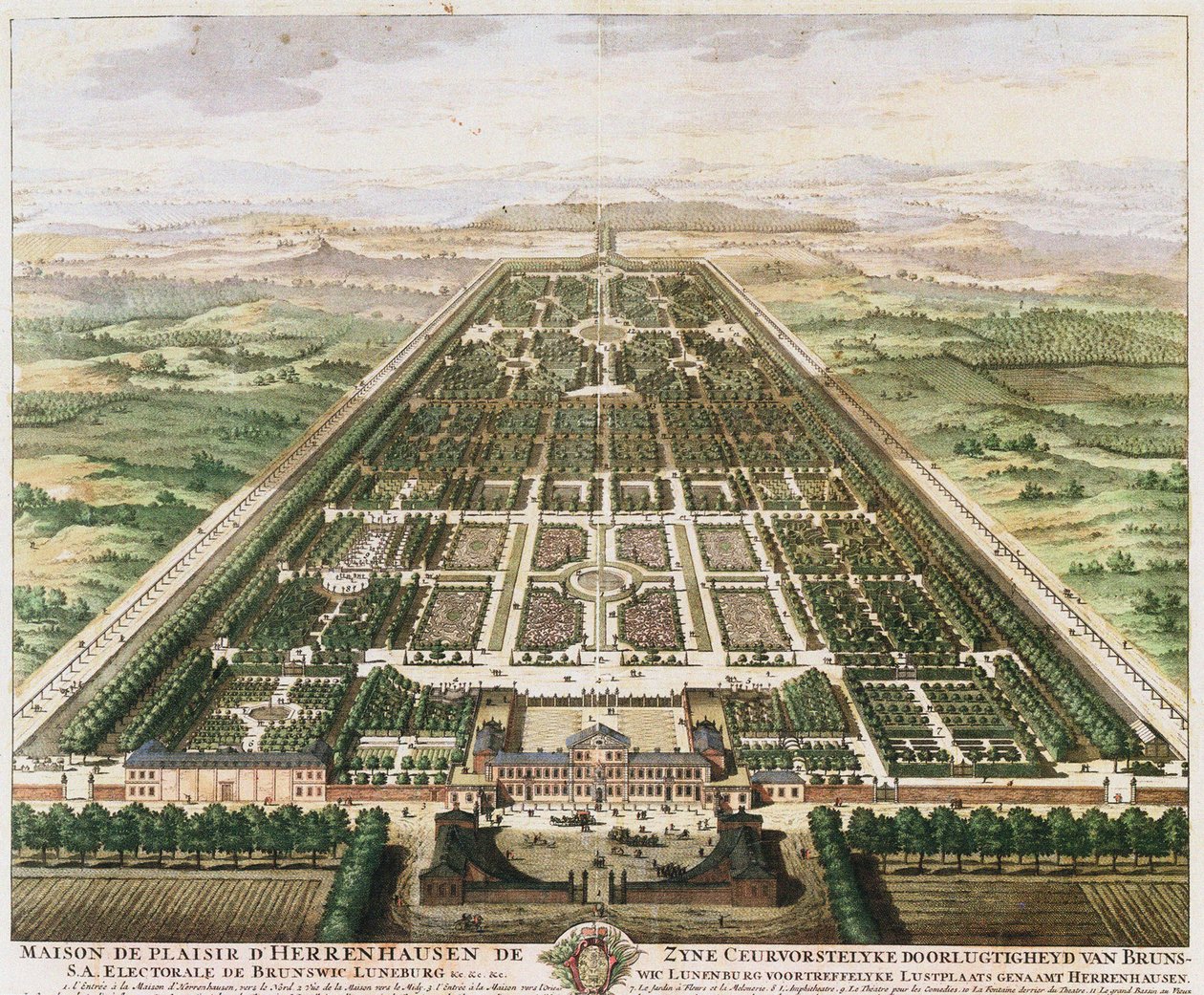 Herrenhausen: zamek i ogrody, ok. 1930 r. 1745 autorstwa Unbekannt