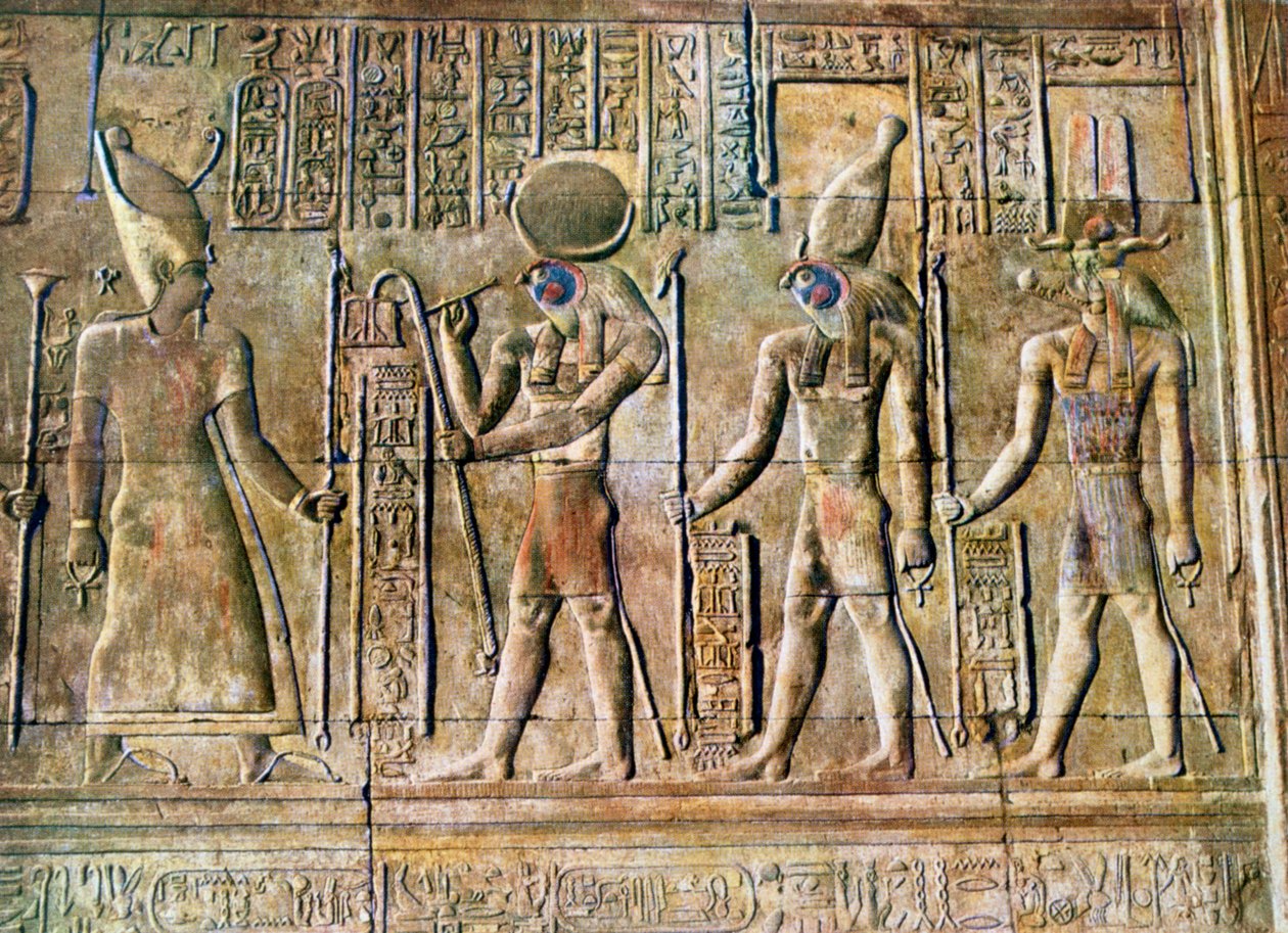 Relief hieroglificzny, Świątynia Kom Ombo, Egipt, XX wiek autorstwa Unbekannt