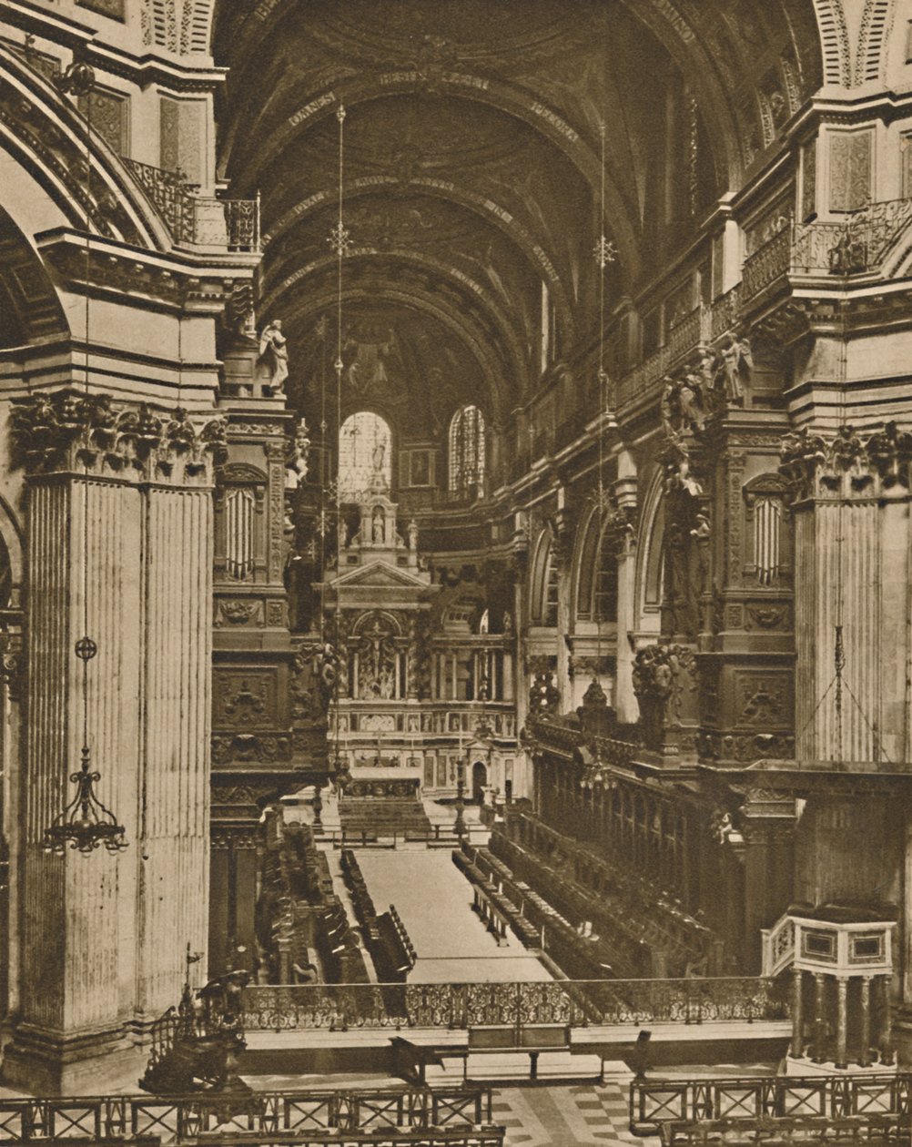 Ołtarz główny św. Pawła widziany z długiej perspektywy chóru, ok. 1935. autorstwa Unbekannt