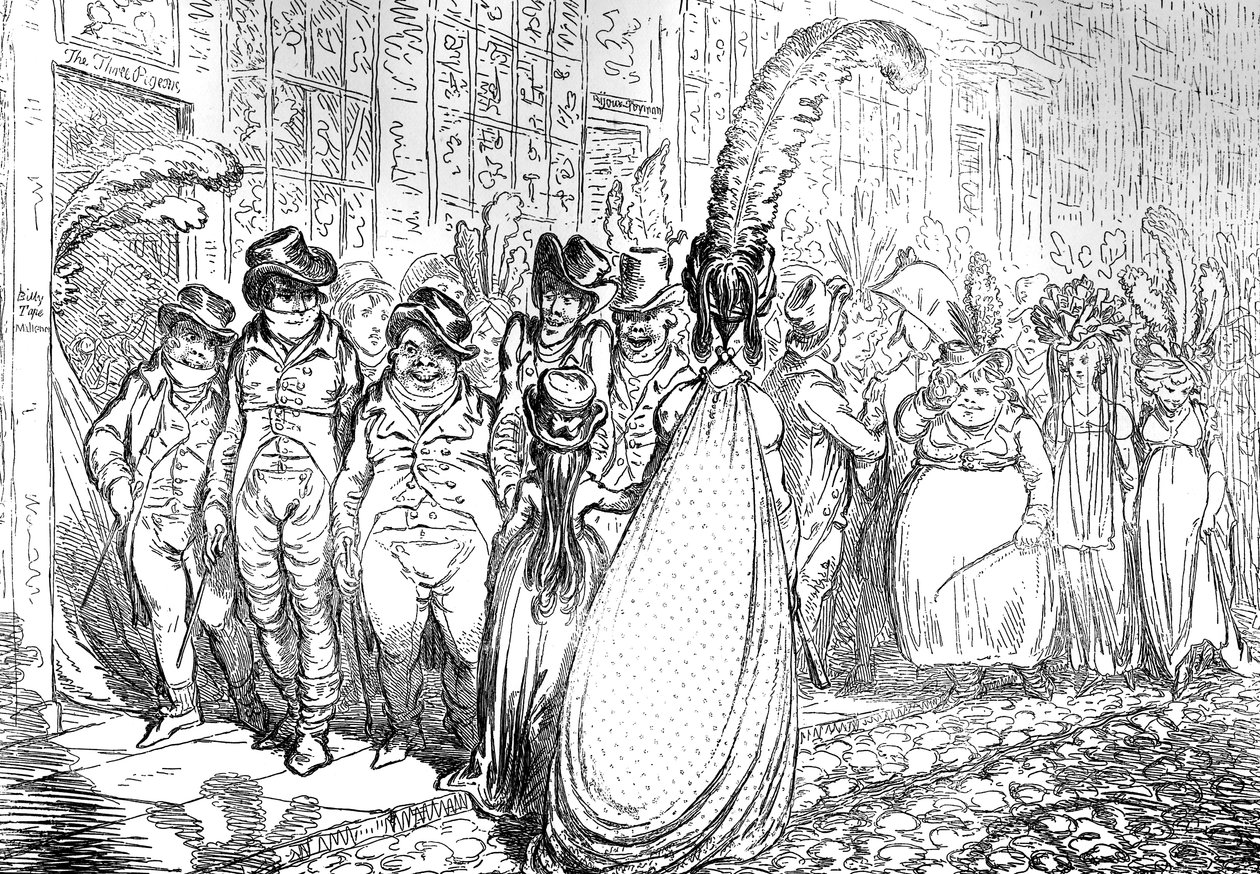 Duża zmiana na Bond Street - lub - Uprzejmość Wielkiego Świata, 1796 autorstwa Unbekannt