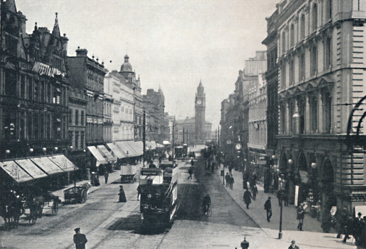 High Street, Belfast, ukazujący w oddali pomnik Alberta, 1917 autorstwa Unbekannt