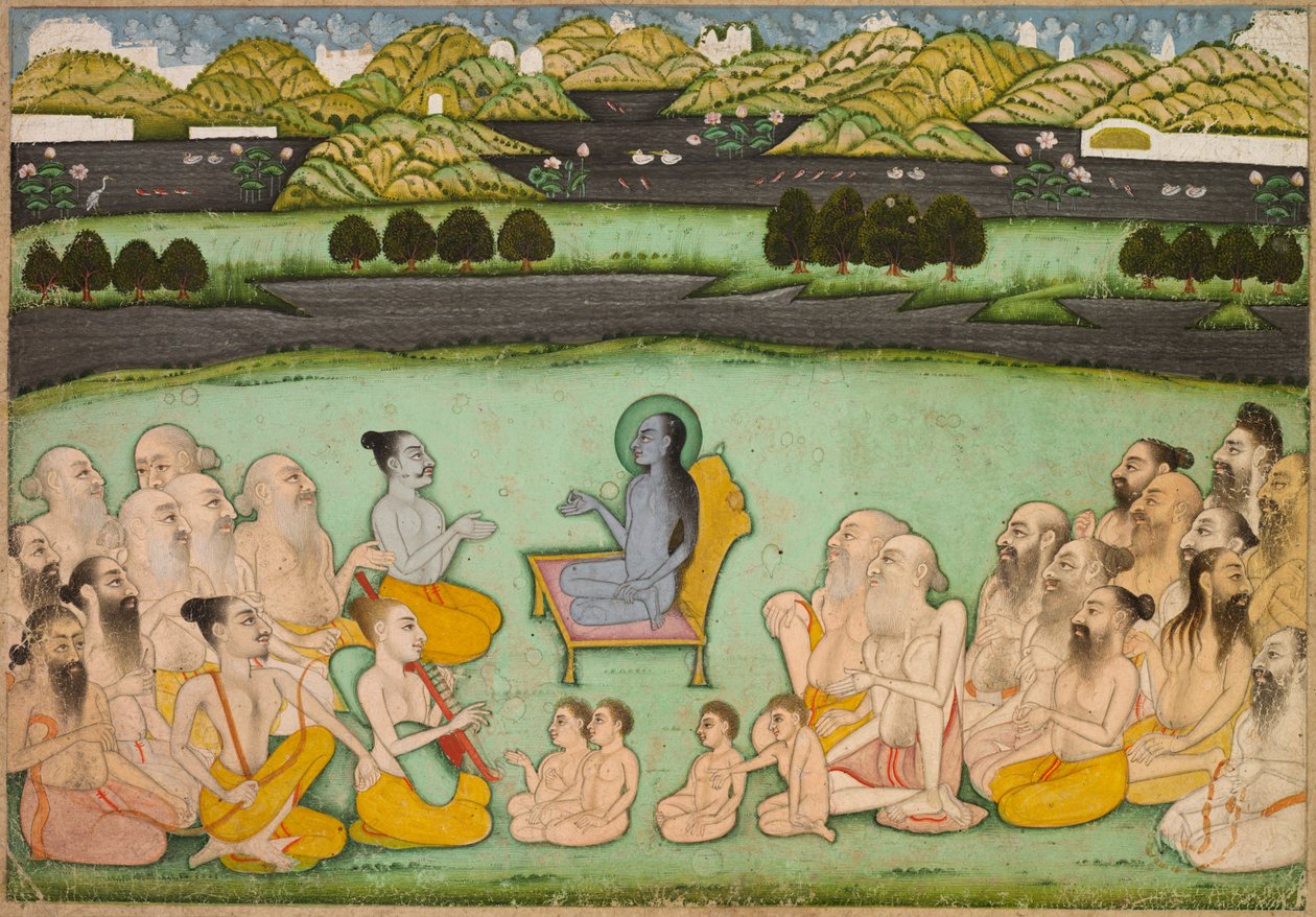 Hinduski bóg Kryszna rozmawiający ze starszymi, 1800. autorstwa Unbekannt