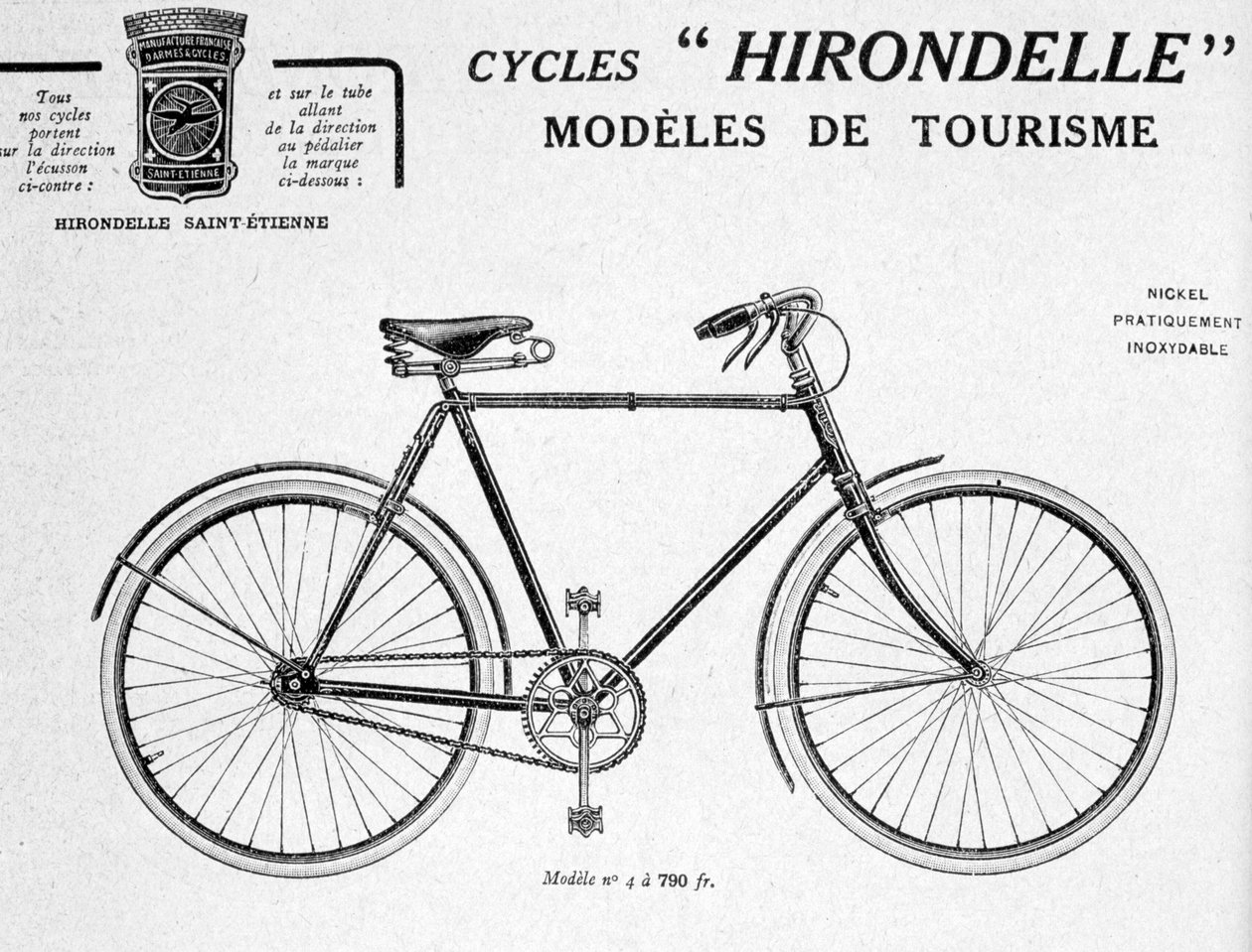 Hirondelle Saint Etienne Reklama turystyki rowerowej, XX wiek autorstwa Unbekannt