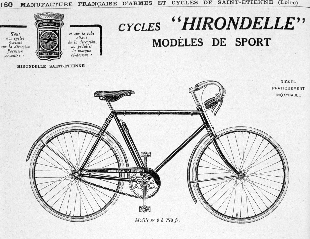 Hirondelle Saint Etienne, Reklama turystyki rowerowej, XX wiek autorstwa Unbekannt