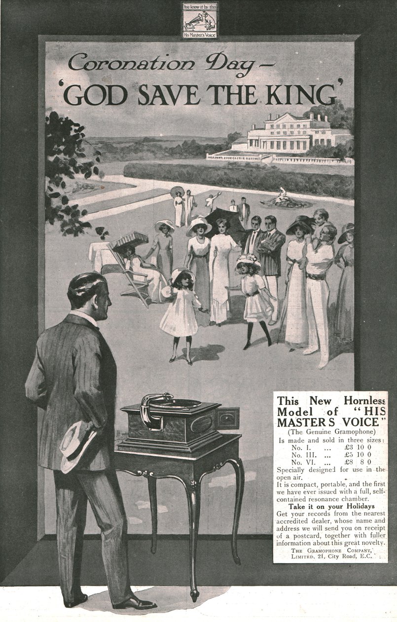 Jego reklama Masters Voice, 1911. autorstwa Unbekannt