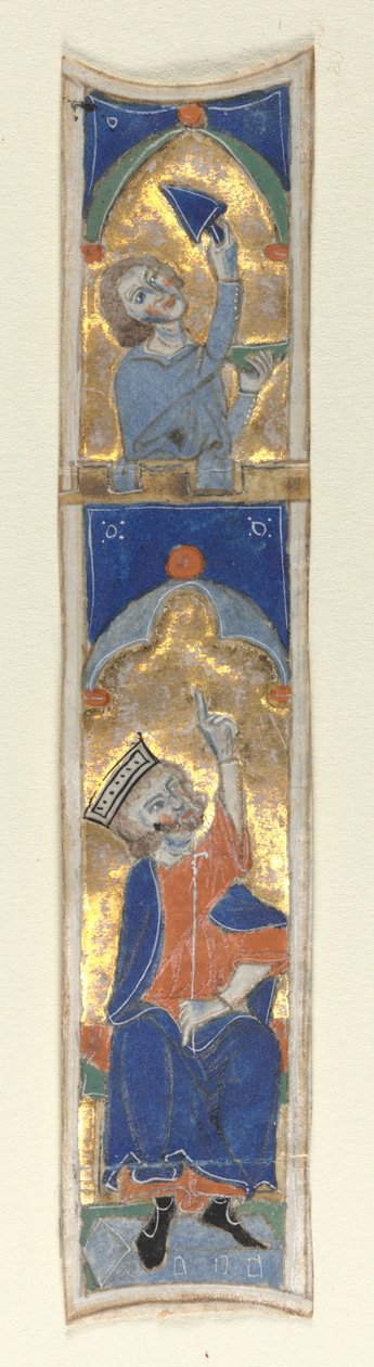 Historyczny inicjał I wycięty z Biblii, 1200s. autorstwa Unbekannt