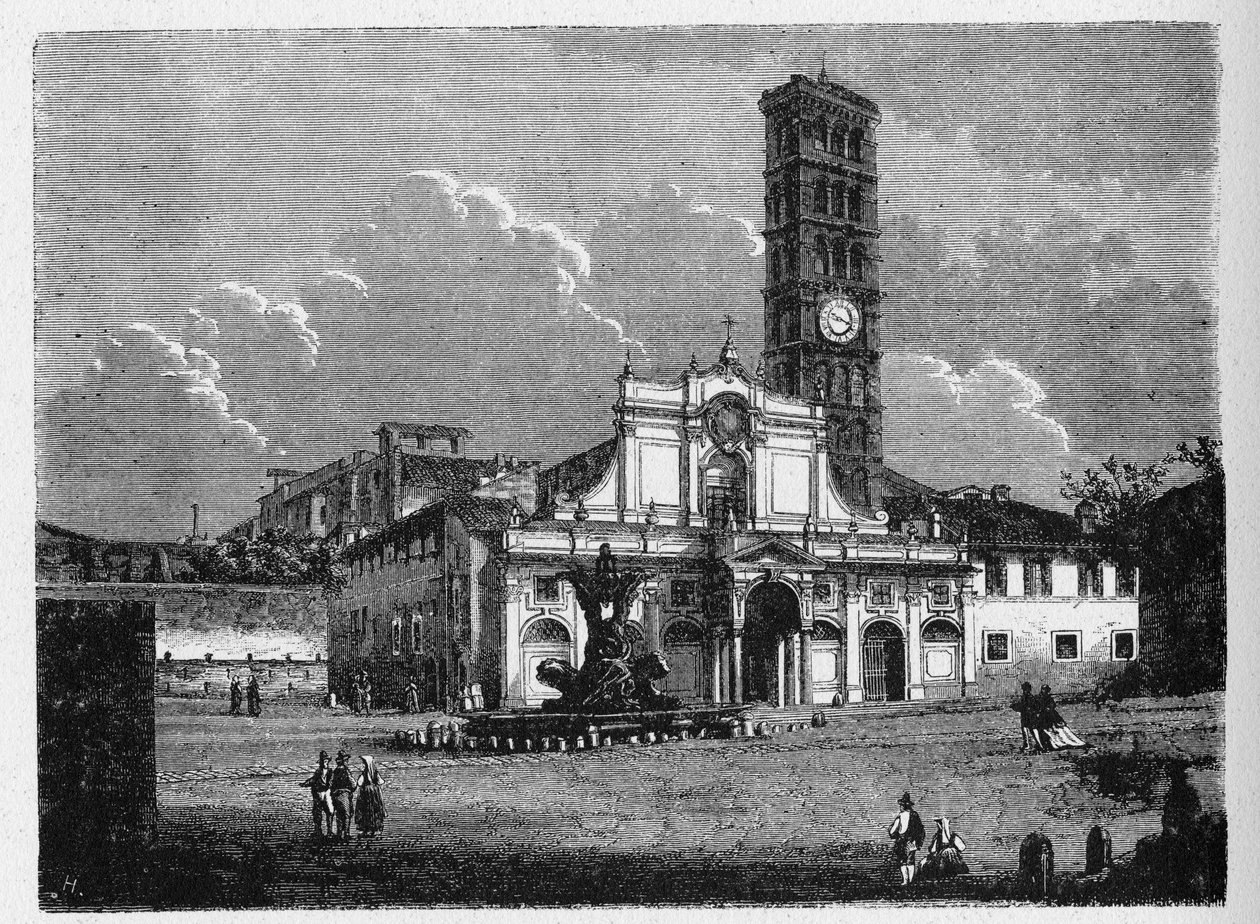 Historia starożytnego Rzymu. Santa Maria in Cosmedin to kościół małej bazyliki w Rzymie we Włoszech. Znajduje się w Rie Ripa. autorstwa Unbekannt