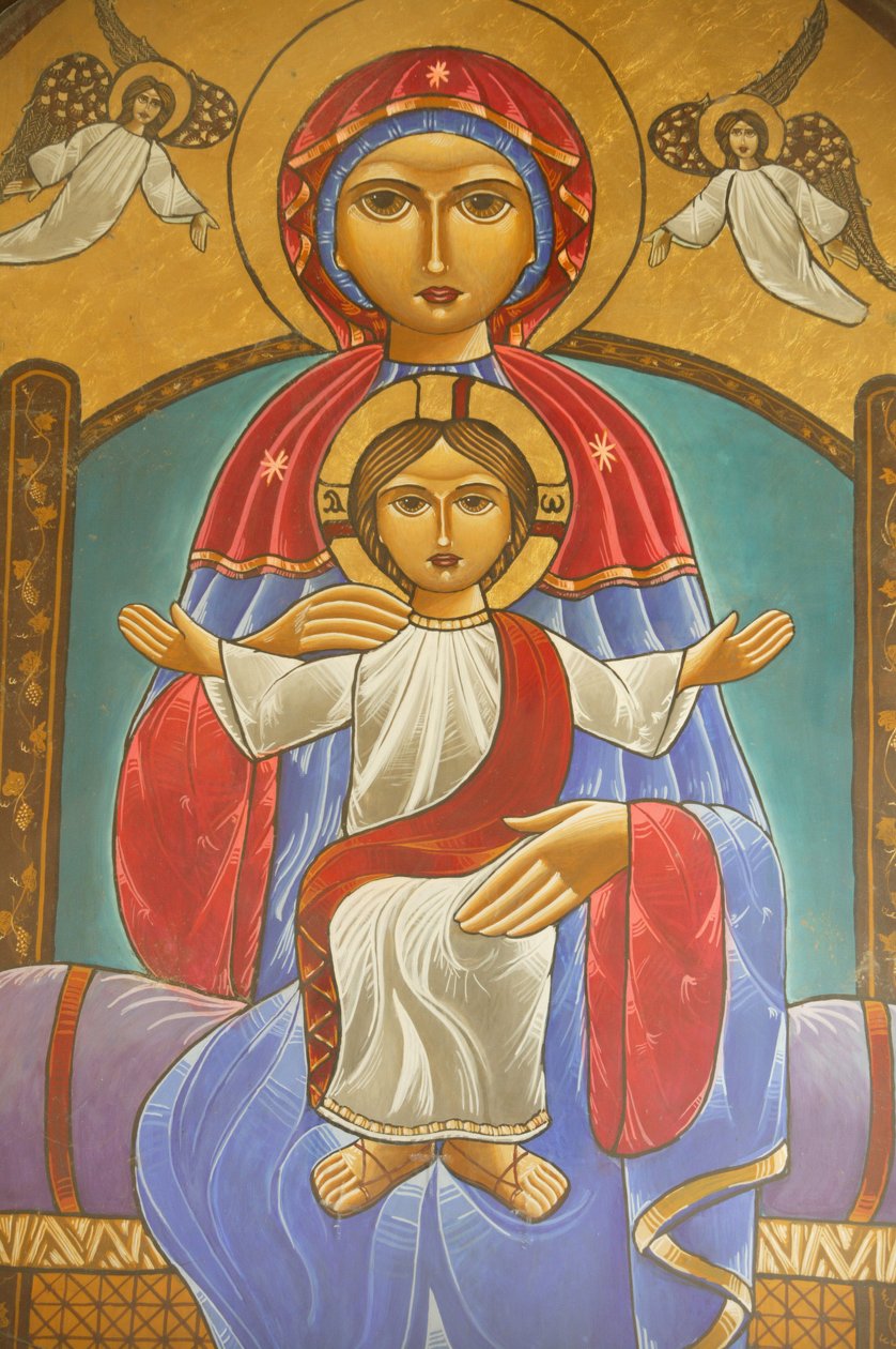 Ikona klasztoru koptyjskiego Najświętszej Maryi Panny i św. Jana Kame Egipt autorstwa Unbekannt