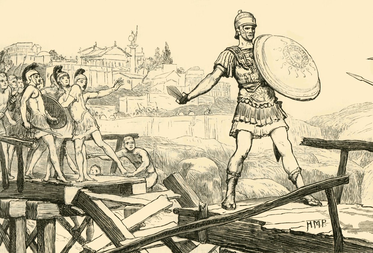 Horatius Cocles w obronie mostu, 1890. autorstwa Unbekannt