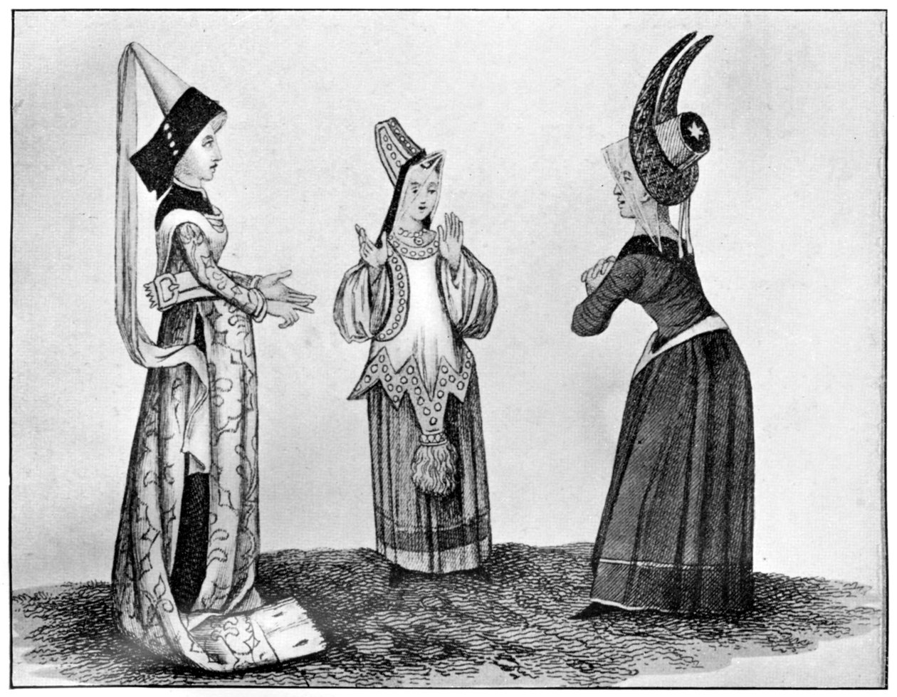 Nakrycia głowy z rogami i wieżyczkami, XV wiek, 1910 autorstwa Unbekannt