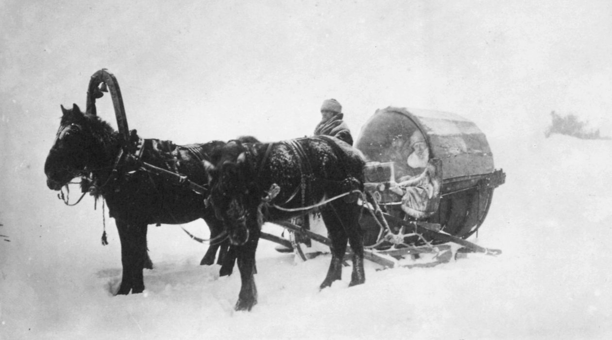 Kibitka zaprzęgów konnych, Syberia, Rosja, lata 90. XIX w. autorstwa Unbekannt