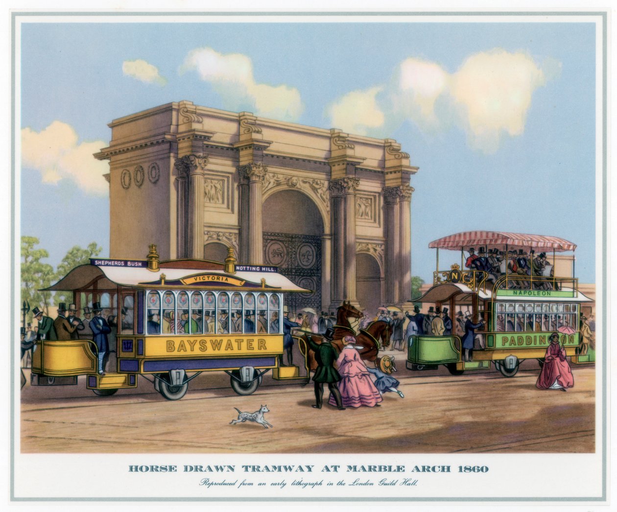Tramwaj konny w Marble Arch, 1860 autorstwa Unbekannt