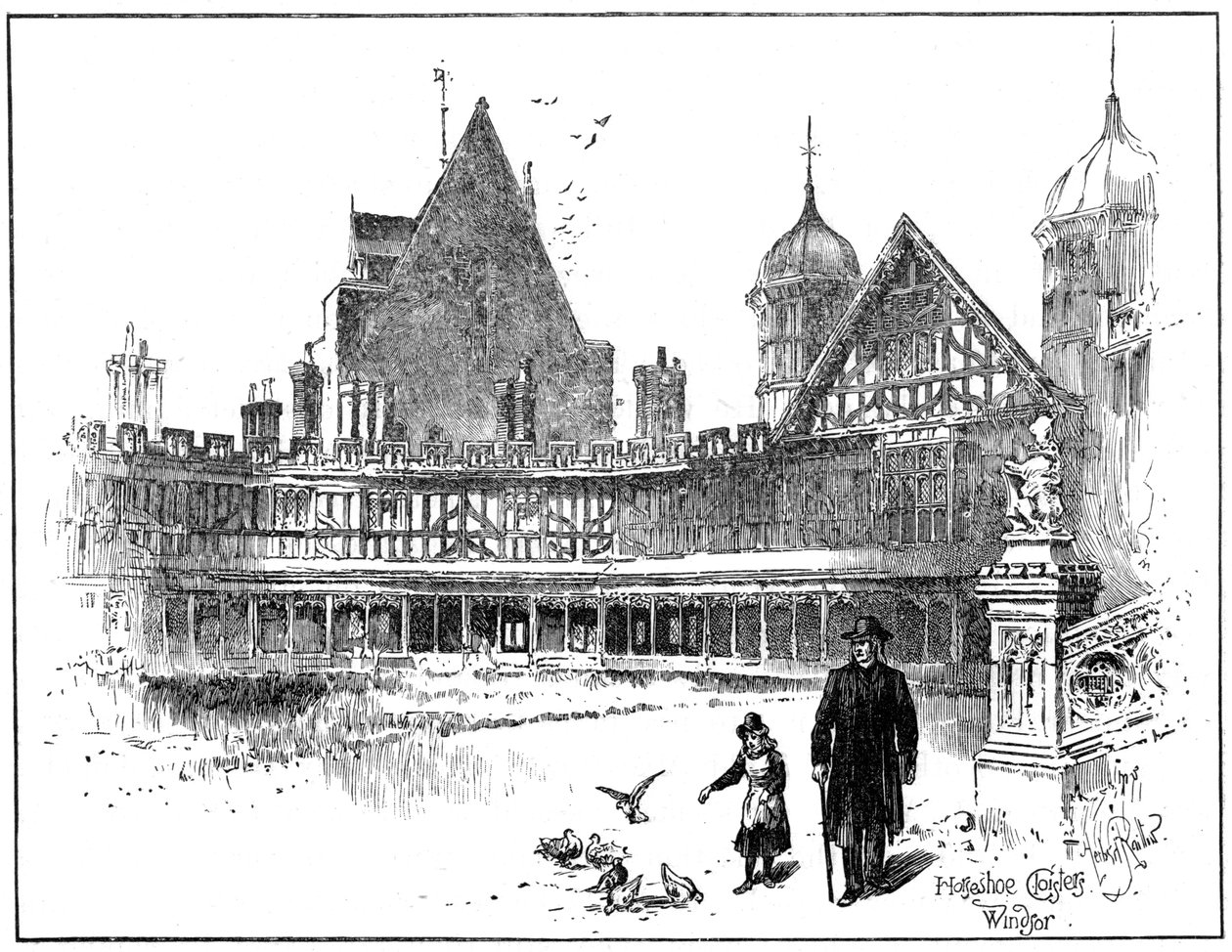 Krużganki podkowy, zamek Windsor, 1900 autorstwa Unbekannt
